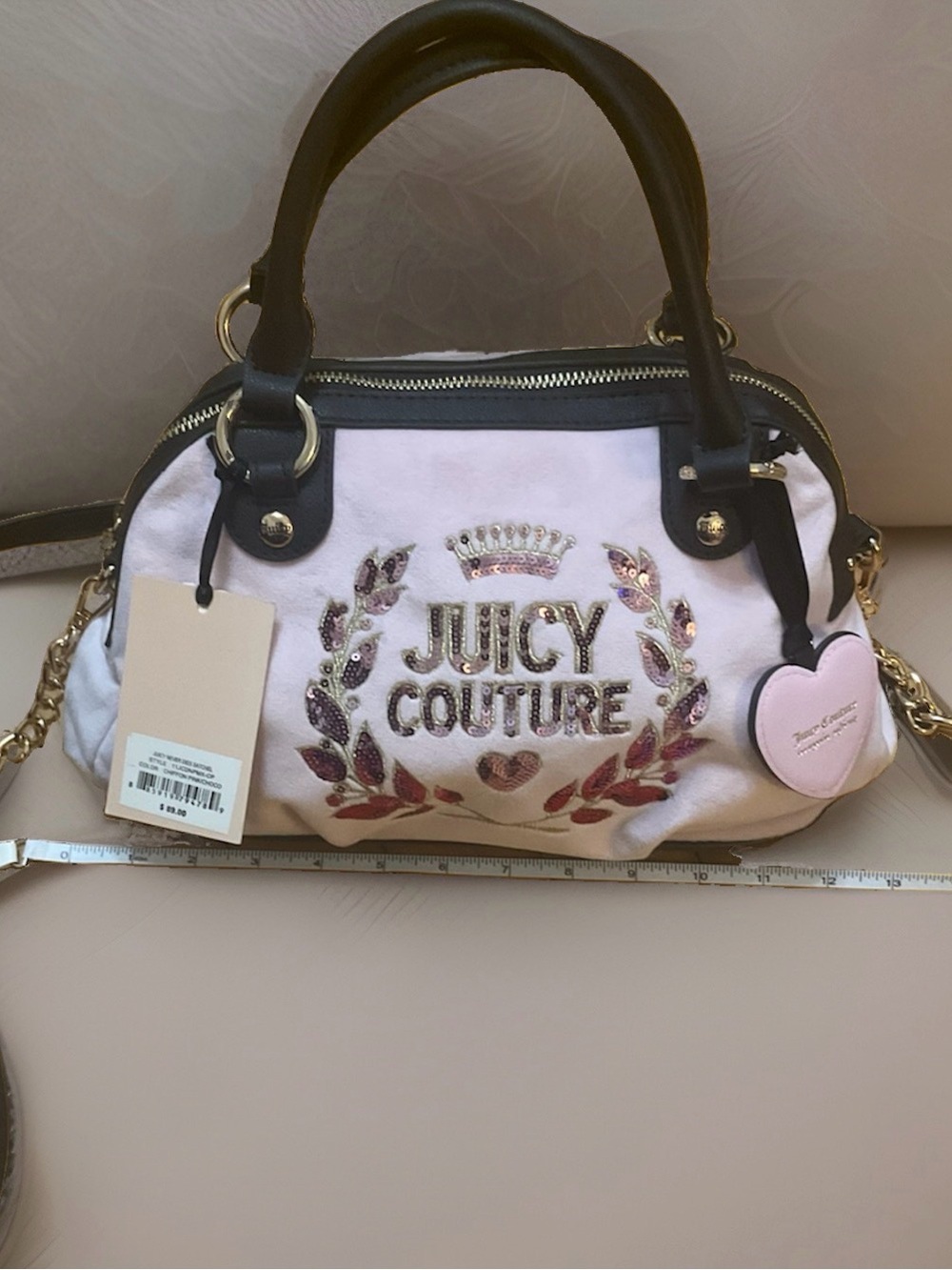 Juicy Couture Juicy Never Dies Satchel pink velour purse